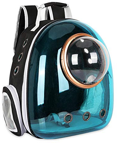 Sipobuy Zaino a capsula spaziale per animali domestici, per cani e gatti di taglia piccola e media, trasparente, traspirante e resistente al calore, per viaggi, escursioni, passeggiate, campeggio