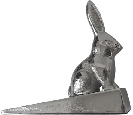 Türstopper Deko Figur Metall Hase silber Kaninchen Türkeil Ostern Dekoobjekt