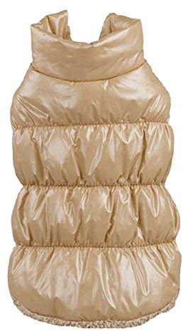 YAOTT Herbst Winter Haustier Hunde Katzen Daunenjacke, Hund Mantel Verdickung, Wasserdicht Fleece gefüttert Warme Winterjacke Hunde Bekleidung für Teddy, Yorkshire Terrier, Chihuahua, Pommern Beige L