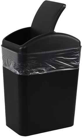 Tyminin Poubelle en plastique avec couvercle basculant de 20 litres - Noir