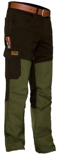 La Chasse® Herren Jagdhose Durchgehhose mit Cordura® | Robuste Outdoorhose Oliv/grün | wasserabweisend, atmungsaktiv & elastisch | Survivalhose für Jäger & Hundeführer