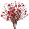 Yunlly 12 Stück Valentinstag künstliche rote Beerenstiele, 39 cm rote Beerenplektren, herzförmige rote Beerenzweige, künstliche Beerenzweige, Geschenk für Hochzeit, Zuhause, rosa, weiß)