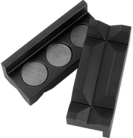 2 Stück Schraubstockbacken, MoreChioce Schraubstock-Schonbacken Aluminiumlegierung Schraubstock Schutzbacken Schraubstockbacken für Maschinenschraubstock Holzbearbeitung,Schwarz
