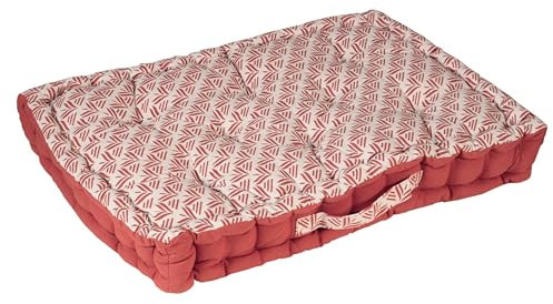 Atout Ciel Coussin de Sol ou Dossier de Palette 60x40cm avec Anse contrastée, Terracota Uni/Imprime