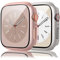 [2 Pezzi] Tobfit Cover per Apple Watch 40mm Series 6, Series 5, Series 4, SE 40mm con Pellicola Protettiva, Custodia Rigida con Vetro Temperato (40mm for Series 6/SE/5/4, Rosa+Luce stellare)