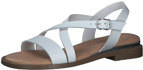Tamaris Damen Sandalen Leder Blockabsatz Sommer; WHITE/weiß; 37 EU