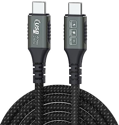 Geteawily Double Side Type C Cable - Double-Headed 8K Data Cord,Safe and Reliable Connection Supplies for Video Transfer, Power Supply, and Charging