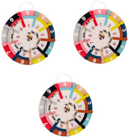 TOYANDONA 3st Multi Pli Zieren Sie Das Plattenspieler-Spielzeug Kinderspielzeug Drehteller Tierisches Spielzeug Lernspielzeug Multiplikationsspielzeug Werkzeug Student Hölzern Doppelseitig