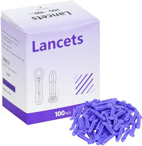 30G Blood Lancets 100 Pcs Blood Glucose lancets for Diabetics Compatible with Most Lancing Devices