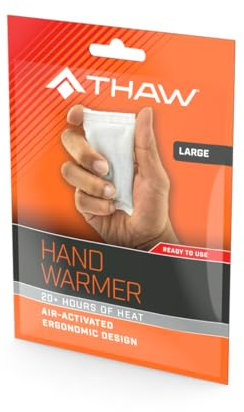 THAW Einweg-Handwärmer - Für Winterspaziergänge, Wandern, Camping, Outdoor-Aktivitäten - 40 Stück, groß