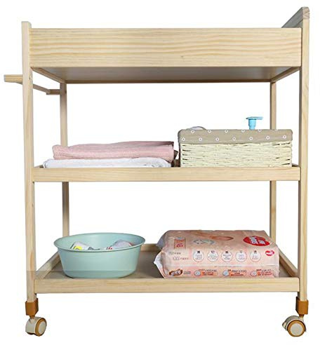 Skötbord,Sängkläder Barn Sidobord för barn,Besvärliga förband och blöjbyten Multifunktionellt massivträ Baby Touch-bord Ta en dusch