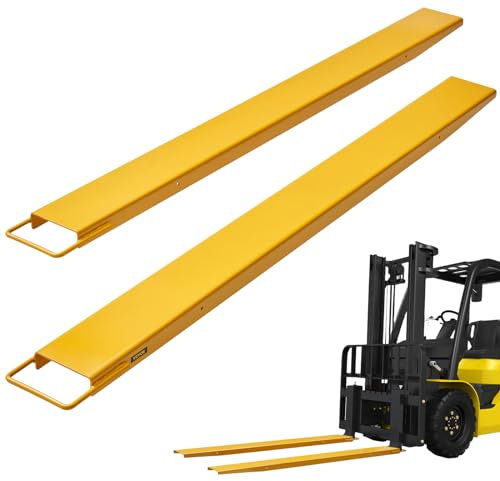 VEVOR Rallonges de Fourches à Palette 1820x115 mm Extensions de Fourche pour Chariot Élévateur Industriel 1 Paire Acier au Carbone Robuste pour Déplacer et Transporter Charges Volumineux Lourds, Jaune