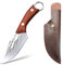 SHANFEEK Meat Cleaver Small Chef Knife 4-Inch Kitchen Cooking Boning Knife Vegetable Fruit Knife High Chromium Steel with Red Rosewood Handle(Brown)