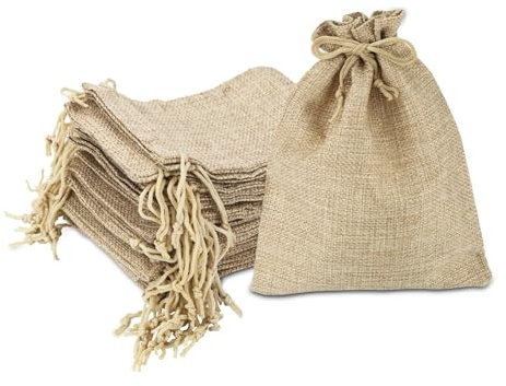 15x20cm Bolsas de Yute 20 Piezas Bolsitas de Tela Pequeñas con Cordón para Rellenar Bolsa Regalo Pequeña Reutilizables para Joyería Bolsas Regalos de Boda DIY Fiesta