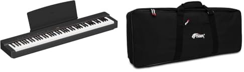 Yamaha P-225 piano digital ligero y portátil, con teclado Graded Hammer Compact, 88 teclas y 24 voce & TIGER KGB14-14 Bolsa para teclado de 88 teclas con asas, 1460mm x 388mm x 175mm