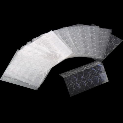 720pc 12-Size Nail Tabs - False Nail Stickers w/ Extra Strong Adhesive Press-On Stick-On Glue Dots for DIY Nail Art
