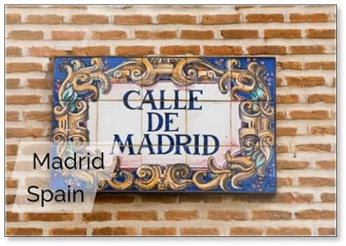 Cartel de calle de Madrid, imán para nevera