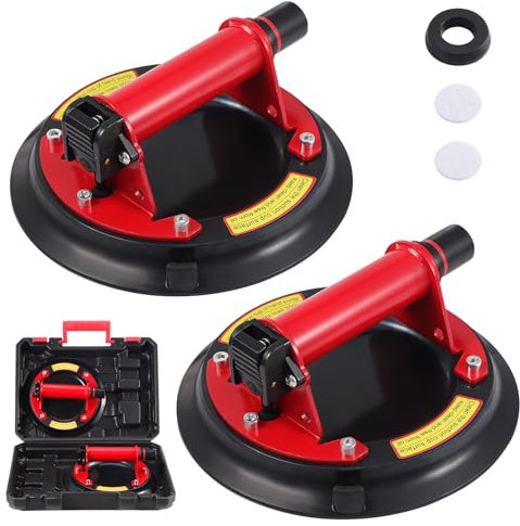 Faankiton 2 Pezzi Vuoto Ventose Sollevatore, Ventose per Vetro professionali, 8 Ventose per Piastrelle Ventosa di Sollevamento, Ventosa per Vetro, Ventosa Potente, Capacità di Carico 160KG