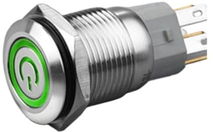 16mm Latching Metal Push Button Switch With LED light 6V 12V 24V 36V 48V 110V 220V RED BLUE GREEN YELLOW Self-locking(3,12V)