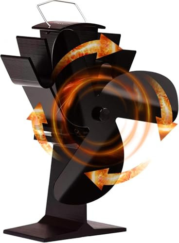 Log Burner Fan 4 Blades Silent Operation Stove Fan for Wood Burning Stove,Log Burner,Fireplace Heat,Eco Friendly Heated,Energy Saving,Heat Distribution