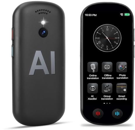 Übersetzer Sprachübersetzer Gerät, 138 Sprachen AI Intelligenter Fremdsprachenübersetzer, Unterstützt WLAN, Hotspot, Offline-Übersetzung, Foto & Sofortige Zwei Wege-Übersetzung, für Reisen Business