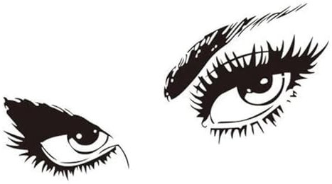 HBYUEHAN Kreative Schönheit Kunst Wimpern Wand Aufkleber Mädchen Augen Augenbraue Vinyl Aufkleber Schönheit Salon Mädchen Gästetoilette Innen Aufkleber