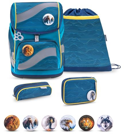 Belmil 405-51 Schulranzen Set 4 - teilig (Waves Orange 2025)
