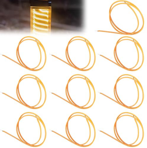GOEDCH 300mm 10 Stück LED-Filament: 2200 K 3V Glühbirnen Filament, Flexibles Filament, LED-Dioden-Leuchtmittel Filament, Flexible Filament-Lampenteile für selbstgemachtes Spielzeug und Dekoration