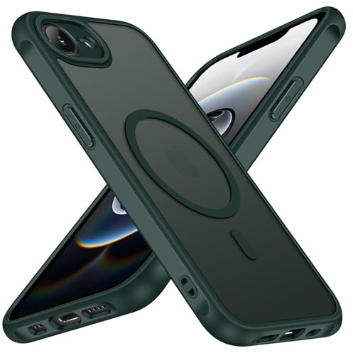 ivoler Matt Grün Magnetisch Hülle für iPhone 17e / iPhone 16e 6.1 Zoll, Kompatibel mit MagSafe, Militärnorm Sturzschutz Stoßfest Kratzfest Schutzhülle Dünn Silikon Handyhülle Case