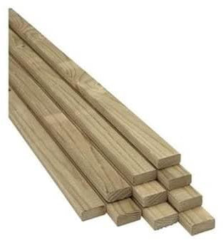 Green Rough Sawn Treated Timber Battens 25x50mm (2x1 Inch) 1.2 Metre (5)