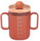 Rubu22a Gobelet anti-fuite pour personnes âgées, 300 ml, gobelet anti-fuite pour adultes et enfants, avec 2 anses avec couvercle et paille (rouge)