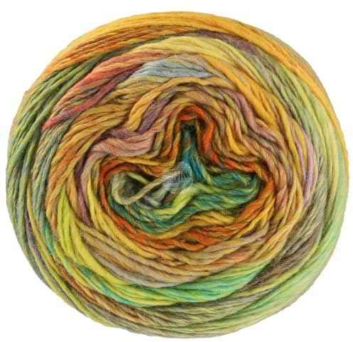 LANA GROSSA Colorissimo | Farbenfrohes Merino-Dochtgarn | Handstrickgarn aus 100% Schurwolle (Merino extrafein) | 100g Wolle zum Stricken & Häkeln | 300m Garn 213 FB 213