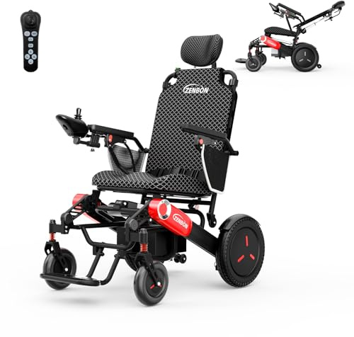 Rollstuhl Elektrisch Faltbar 700W: 48KM Leicht Elektrischer Rollstuhl 2 * 12AH Doppelbatteriedesign - Elektrorollstuhl mit Verstellbare Rückenlehne und Automatische Klappfunktion bis 150KG