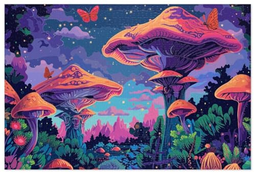 Puzzle 150 Teile Pilz Schmetterlinge 35 x 25 cm Puzzles für Erwachsene Herausforderndes Rätsel Lernspiel für Die Ganze Familie Geschenke für Frauen Männer 150 Teile Puzzle