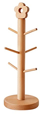 DUMRALBQE Support à Tasses Sur Pied Porte-tasse en bois porte-gobele pour Accessoires de Cuisine