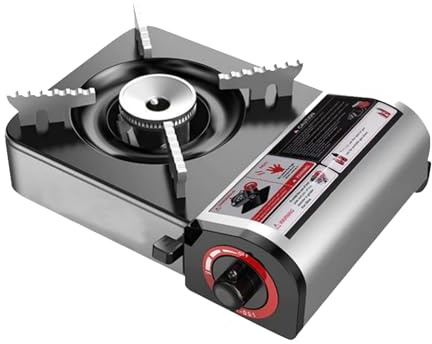 Réchaud à butane un brûleur, réchaud cassette réglable, coupe-vent for le camping et les hayons