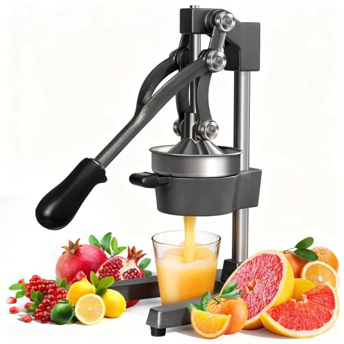 Commercial Grade Citrus Juicer Professional Hand Press Manual Fruit Juicer Heavy Duty Orange Squeezer Citrus Orange Lemon Lime Pomegranate,Black
