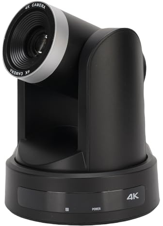 EIMSOAH 4K-PTZ-Konferenzkamera, 10-facher Optischer Zoom, KI-Auto-Tracking, 4K-HD-Video-Webcam, USB3.0-LAN für Live-Streaming von Geschäftstreffen, Vorträgen (EU-Stecker)