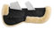 Merauno Lammfell Korrektur Pad Korrektur Half Saddle Pad Gesteppte Baumwolle 4 Taschen mit Memory-Foam-Einsätze (Natur Lammfell + Schwarz Gesteppte Baumwolle)