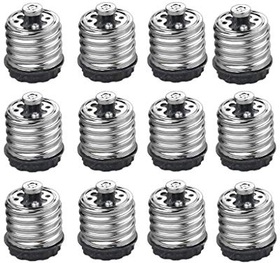 YQBOOM 12-Pack E40/E39 to E27/E26 Light Bulb Socket Adapter, Convert E26/E27 Bulb to E39/E40 for LED Bulb Lamp