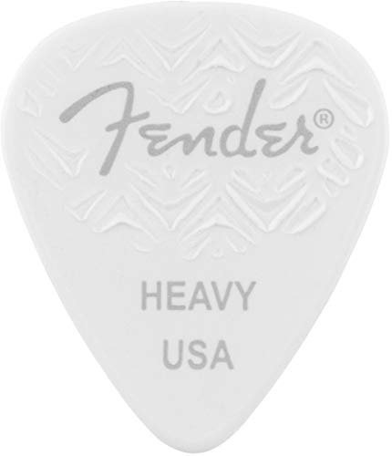 Fender Wavelength Guitar Picks 351 Shape, White, Heavy, 6-Pack