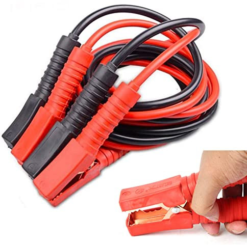 AufuN Starthilfekabel 2x4m Starterkabel Set Überbrückungskabel KFZ LKW PKW Batterie für 12 Volt/24 Volt mit Überspannungsschutz