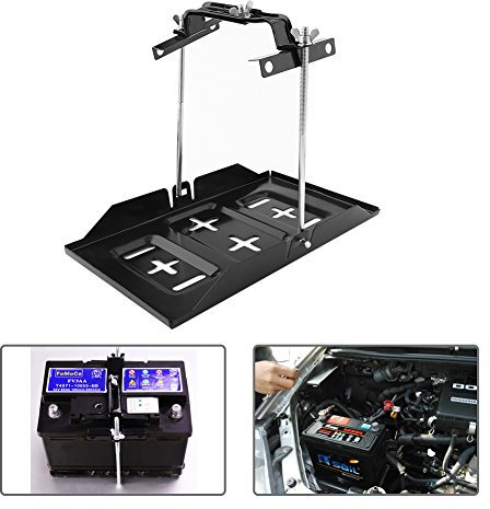 Batteriehalter 12V, Batteriehalterung Auto Autobatterie Halterung universal Batteriefach verstellbar Niederhalter-Kit Einstellbar aus Metall Batteriehalterung Wohnmobil für Auto oder Schiff