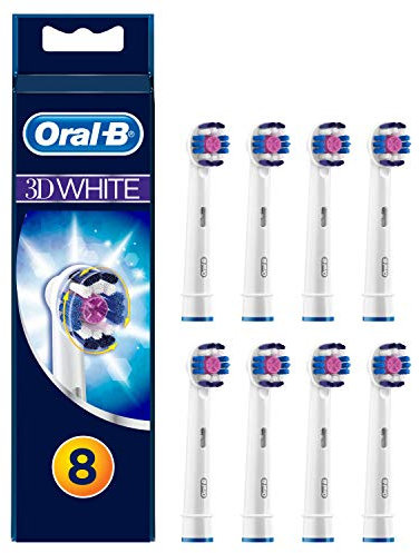 Braun Oral-B 4210201273820 3DWhite Aufsteckbürsten, für eine natürliche Aufhellung der Zähne, Briefkastenfähige Verpackung, 8 Stück