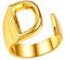 FindChic Alphabet D Ring Offener Ring mit Buchstabe Damen Herren Fingerring Partnerring Freundschaftsring für Valentinstag Geburtstag
