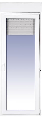 Ventanastock Puerta Balconera PVC 800x2185 Practicable Oscilobatiente 1 hoja apertura Derecha con persiana PVC