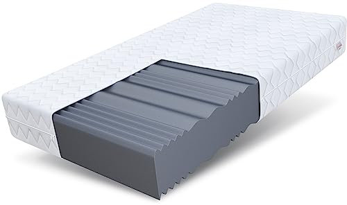 FDM Comfort Plus Schaumstoffmatratze 140x200 cm Höhe 16 cm 7-Liegezonen Matratze Kaltschaum H3 Öko-Tex Allergikergeeignet Bezug Waschbar Abnehmbar Weiß