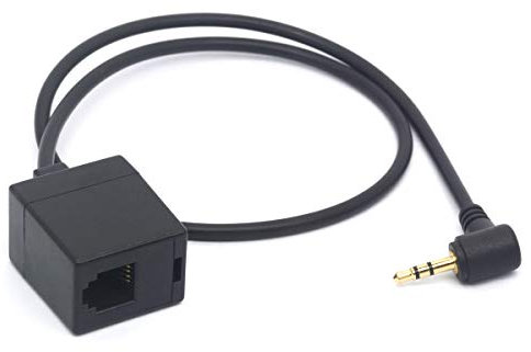 Tomost Adapterkabel, abgewinkelt, 2,5 mm Stecker auf RJ9/RJ22, Headset-Buchse, 90 Grad, 4P4C, RJ9 auf 2,5 Telefonbuchse.