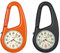 JewelryWe 2PCS Taschenuhr mit Karabiner Krankenschwesteruhr Gürtelclip Leuchtende Quarzuhr Damen Herren Schwarz Rot