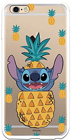 LA CASA DE LAS CARCASAS iPhone 6 Plus - 6S Plus Official Lilo & Stitch Stitch Piñas Case to Protect Your Mobile Phone. Flexible Silicone Apple Case with Official Disney License.